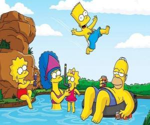 yapboz Simpson ailesi bir yaz Pazar